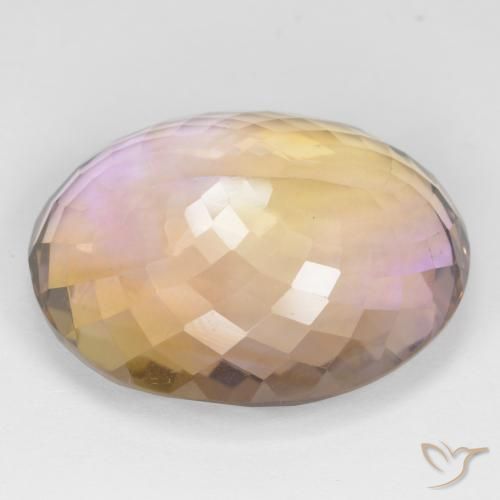 Ametrino Bicolor natural de 44.80 ct, Ovalada, VVS