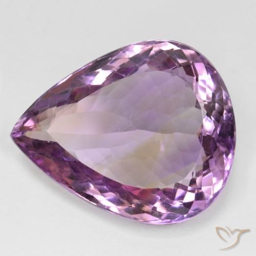 Ametrino Bicolor natural de 24.02 ct, En forma de pera, VS