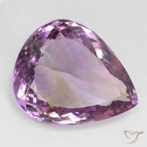 Ametrino Bicolor natural de 24.02 ct, En forma de pera, VS