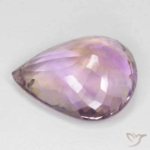 Ametrino Bicolor natural de 24.02 ct, En forma de pera, VS