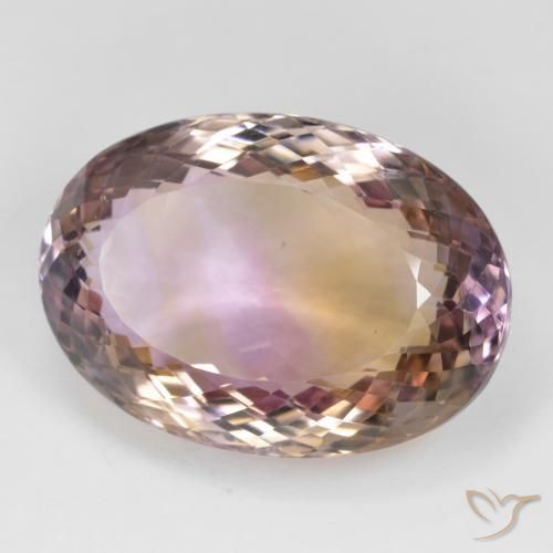 Ametrino Bicolor natural de 36.45 ct, Ovalada, VVS-VS