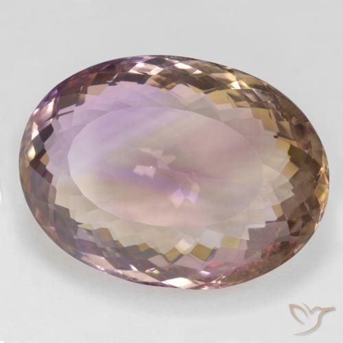Ametrino Bicolor natural de 38.41 ct, Ovalada, VVS