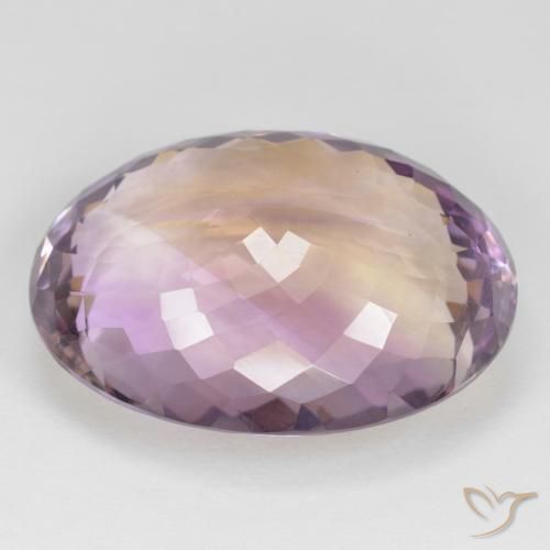 Ametrino Bicolor natural de 38.41 ct, Ovalada, VVS