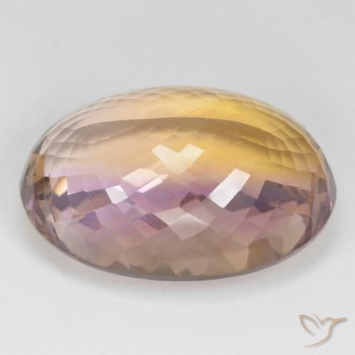 Ametrino Bicolor natural de 49.30 ct, Ovalada, VVS