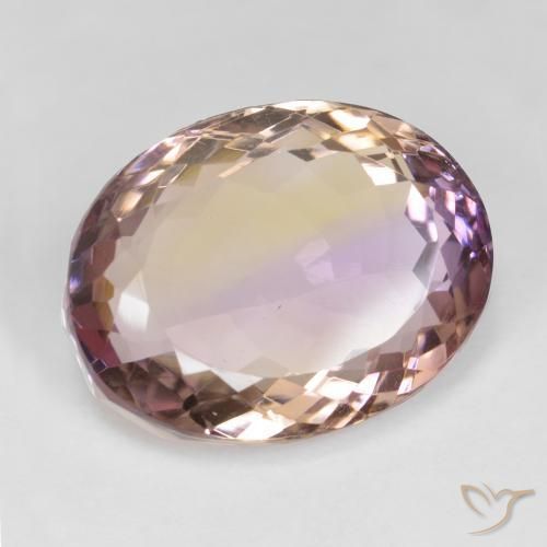 Ametrino Bicolor natural de 16.92 ct, Ovalada, VS