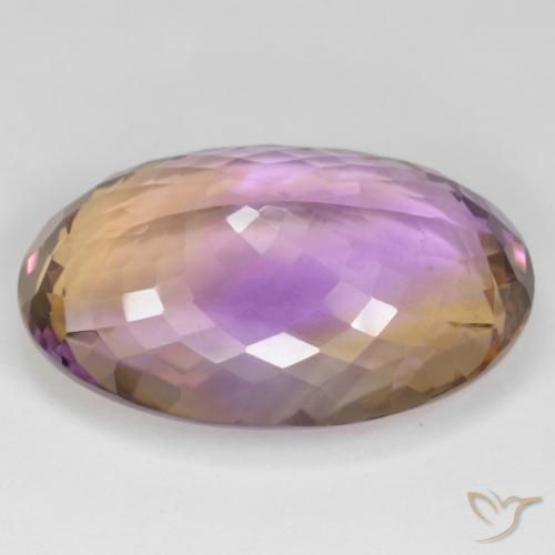 Ametrino Bicolor natural de 38.32 ct, Ovalada, VS
