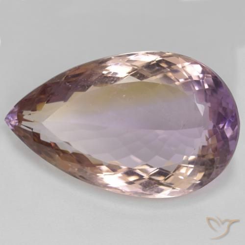 Ametrino Bicolor natural de 36.09 ct, En forma de pera, VS