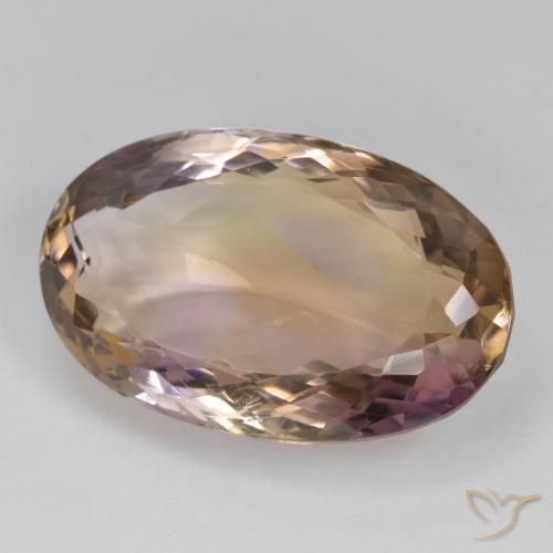 Ametrino Bicolor natural de 25.25 ct, Ovalada, VVS-VS