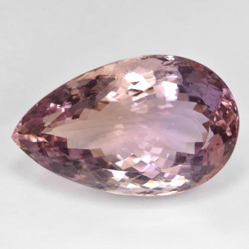 Ametrino bicolor natural de 58,34 ct, en forma de pera, VVS-VS