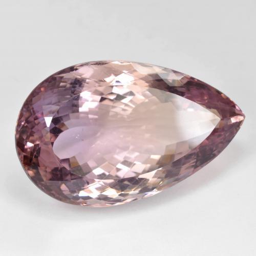 Ametrino bicolor natural de 58,34 ct, en forma de pera, VVS-VS