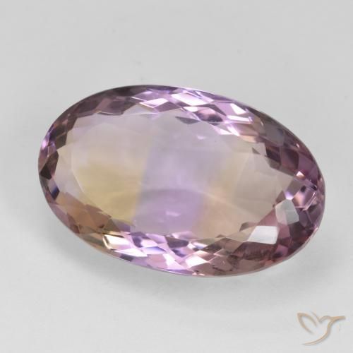 Ametrino Bicolor natural de 18.83 ct, Ovalada, VVS-VS