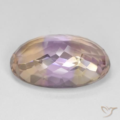 Ametrino Bicolor natural de 18.83 ct, Ovalada, VVS-VS