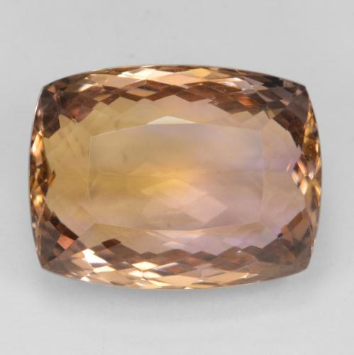 Ametrino bicolor natural de 27,60 ct, corte cojín, VVS