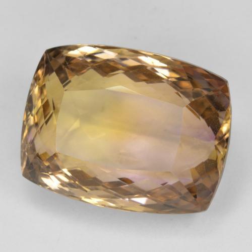 Ametrino bicolor natural de 27,60 ct, corte cojín, VVS