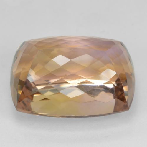 Ametrino bicolor natural de 27,60 ct, corte cojín, VVS