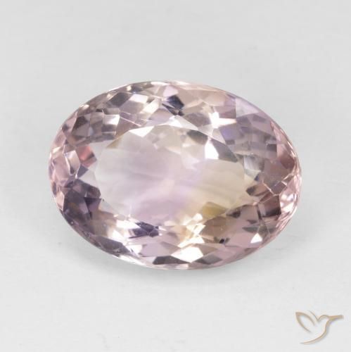 Ametrino Bicolor natural de 8.17 ct, Ovalada, VVS-VS