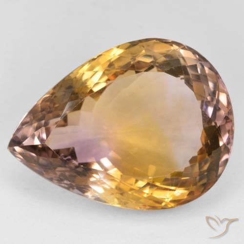 31.86ct Natural Bicolor ametrino, En forma de pera, VVS