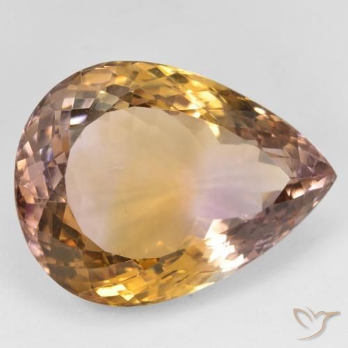 Ametrino Bicolor natural de 31.86 ct, En forma de pera, VVS