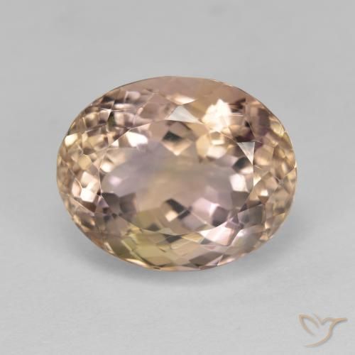 Ametrino Bicolor natural de 8.70 ct, Ovalada, VVS-VS