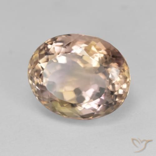 Ametrino Bicolor natural de 8.70 ct, Ovalada, VVS-VS