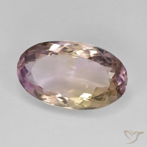 Ametrino Bicolor natural de 8.06 ct, Ovalada, VVS