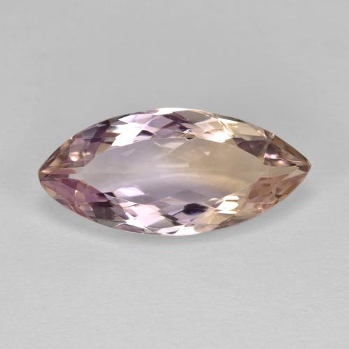 Ametrino bicolor natural de 4,76 ct, marquesa, VVS