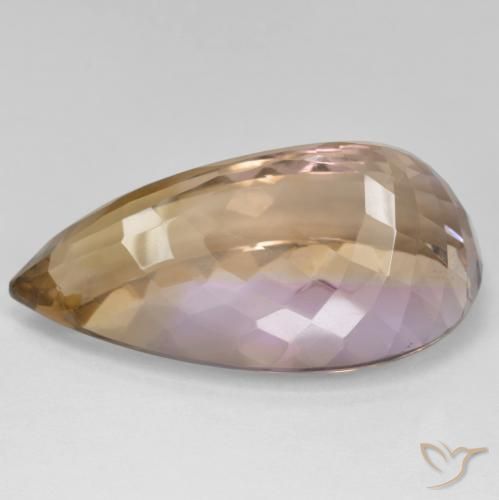 Ametrino Bicolor natural de 39.74 ct, En forma de pera, VVS