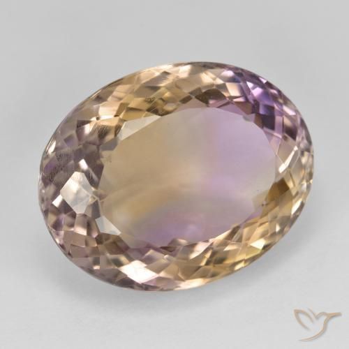 Ametrino Bicolor natural de 20.21 ct, Ovalada, VVS-VS
