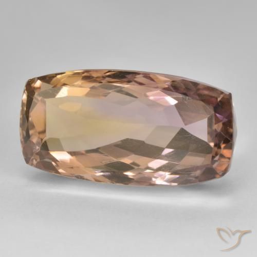 Ametrino Bicolor natural de 20.16 ct, Forma Cojín, VVS-VS