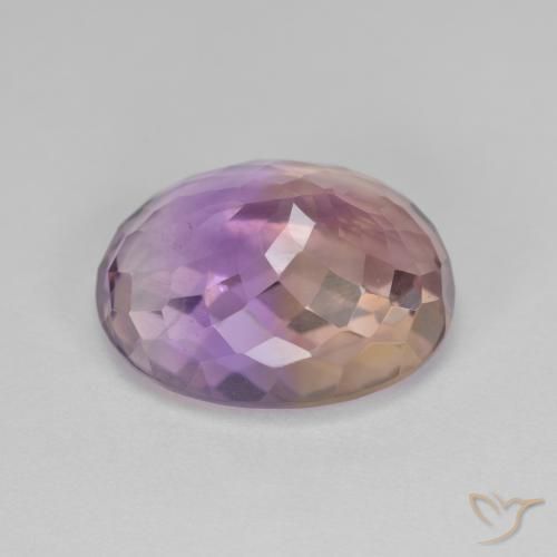 Ametrino Bicolor natural de 13.37 ct, Ovalada, VVS-VS