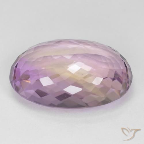 Ametrino Bicolor natural de 20.00 ct, Ovalada, VVS