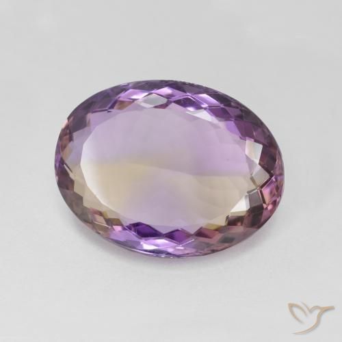 Ametrino Bicolor natural de 21.17 ct, Ovalada, VS