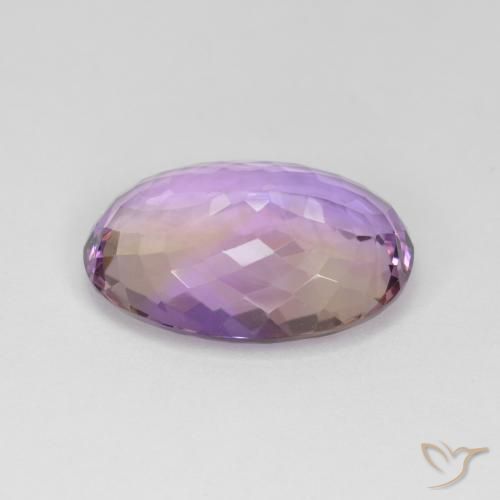 Ametrino Bicolor natural de 21.17 ct, Ovalada, VS