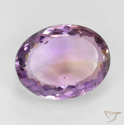 Ametrino Bicolor natural de 19.63 ct, Ovalada, VS