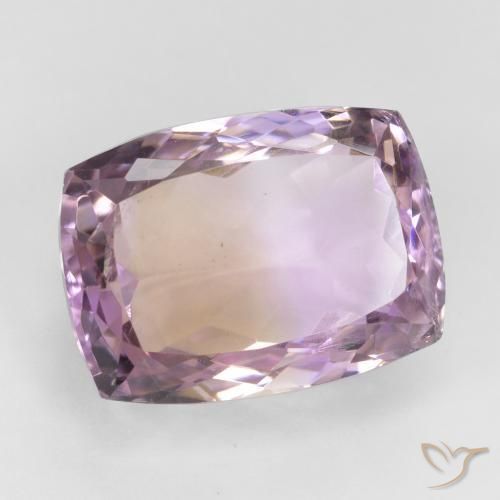 Ametrino Bicolor natural de 16.38 ct, Forma Cojín, VS