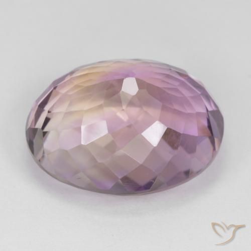 Ametrino Bicolor natural de 17.30 ct, Ovalada, VS