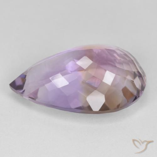 Ametrino Bicolor natural de 16.24 ct, En forma de pera, VVS