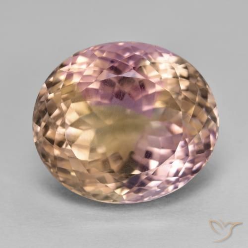 ametrino Bicolor natural de 15.79 ct, Corte Óvalo, VS