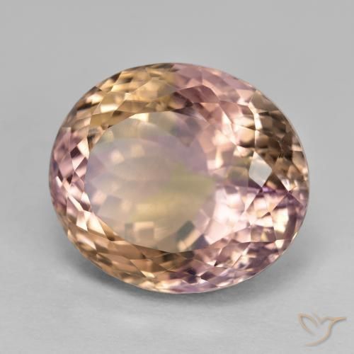 ametrino Bicolor natural de 15.79 ct, Corte Óvalo, VS