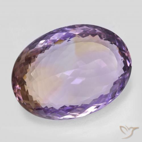 Ametrino Bicolor natural de 25.38 ct, Ovalada, VVS-VS