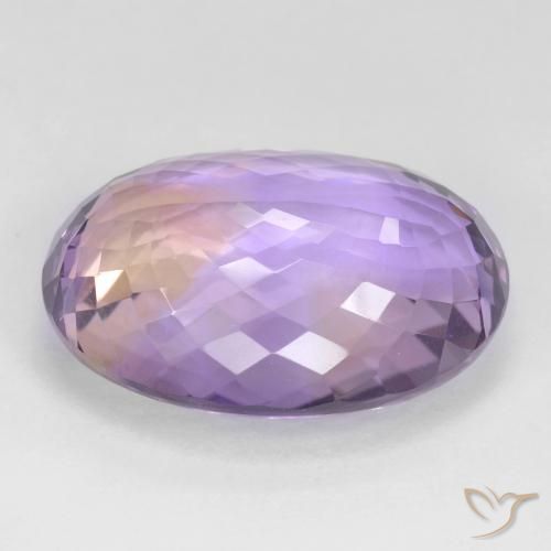 Ametrino Bicolor natural de 25.38 ct, Ovalada, VVS-VS