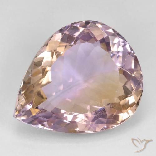 18.91ct Natural Bicolor ametrino, En forma de pera, VS