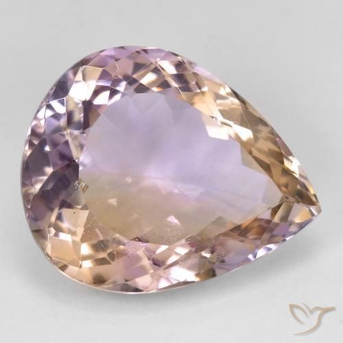 Ametrino Bicolor natural de 18.91 ct, En forma de pera, VS