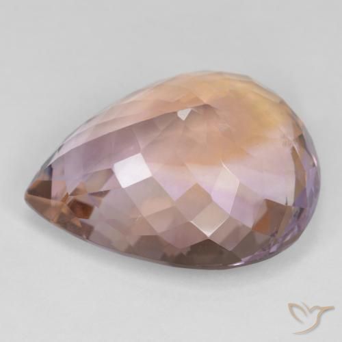Ametrino Bicolor natural de 18.91 ct, En forma de pera, VS