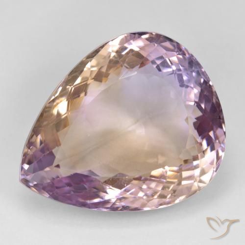 37.10ct Natural Bicolor ametrino, En forma de pera, VS