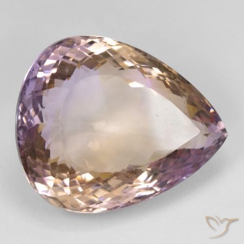 Ametrino Bicolor natural de 37.10 ct, En forma de pera, VS