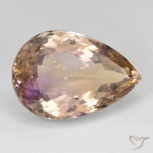 Ametrino Bicolor natural de 20.76 ct, En forma de pera, VVS-VS