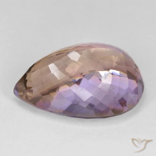 Ametrino Bicolor natural de 20.76 ct, En forma de pera, VVS-VS