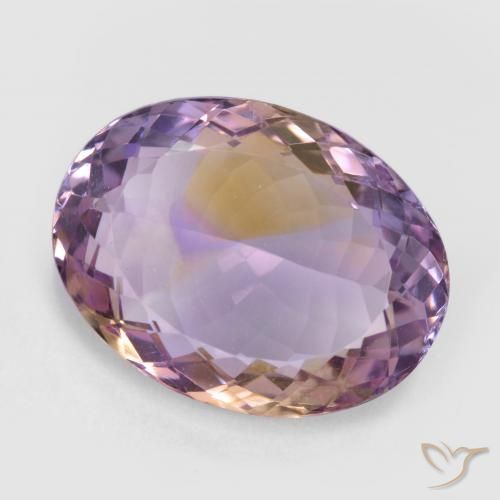 Ametrino Bicolor natural de 21.36 ct, Ovalada, VVS-VS