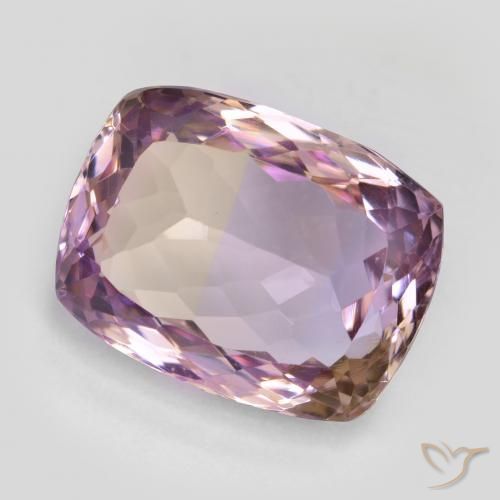 ametrino Bicolor natural de 15.68 ct, Corte Cojín, VVS-VS